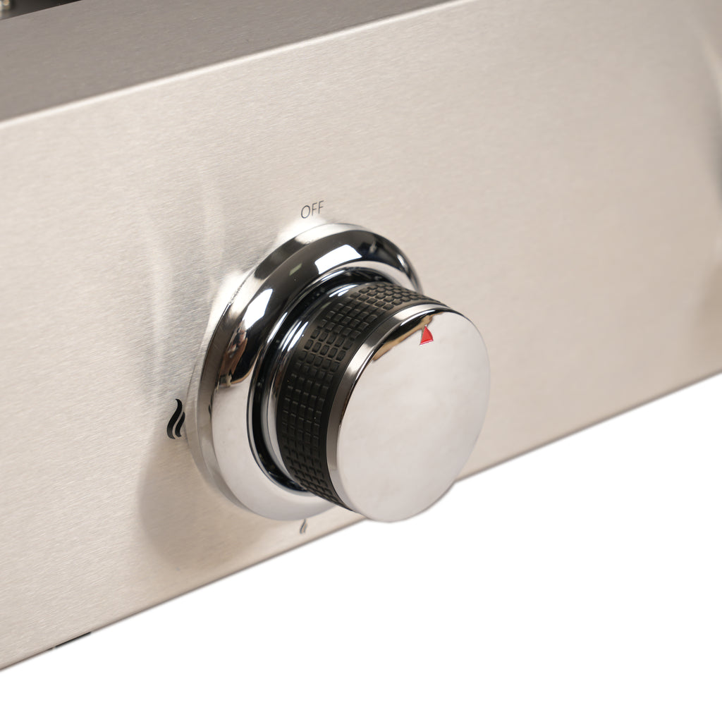 Plancha gaz inox 2 feux – 4 à 6 personnes | ID Plancha bouton de réglage