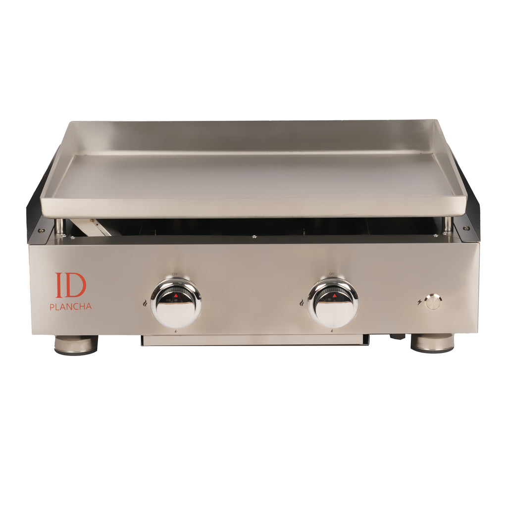 Plancha gaz inox 2 feux – 4 à 6 personnes | ID Plancha de face