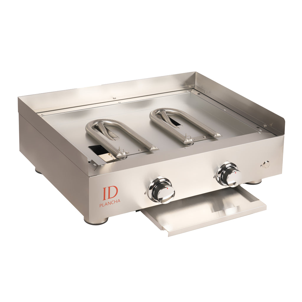 Plancha gaz inox 2 feux – 4 à 6 personnes | ID Plancha vue sans la plaque